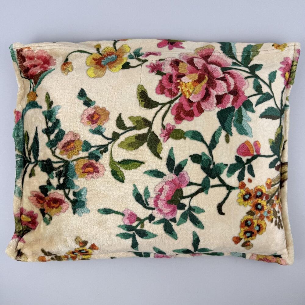 Johnny Was Travel Blanket MIRAZE Floral Rose Pink Boho Polyester 68x53 New - Picture 6 of 10